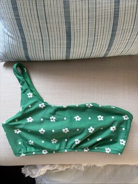 Rip Curl Green One-Shoulder Floral Bikini Top
